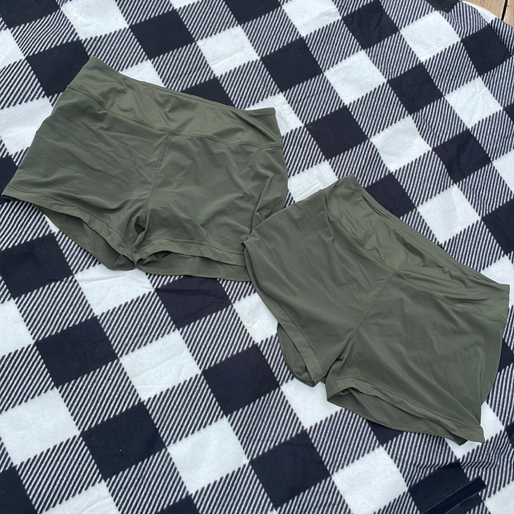 Thinx Olive Athletic High-Rise Performance Short (selling one pair)